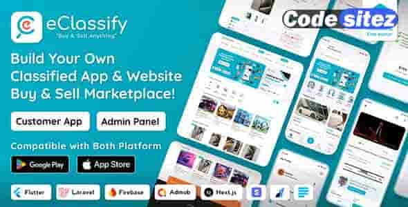 eClassify Nulled - Classified Buy and Sell Marketplace Flutter App with Laravel Admin Panel