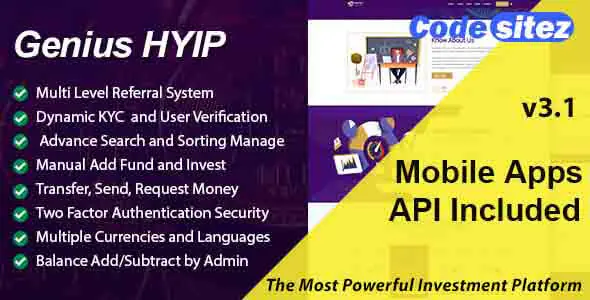 Genius HYIP - All in One Investment Platform