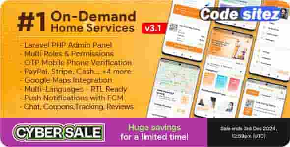 On-Demand Home Services Nulled, Business Listing, Handyman Booking with Admin Panel