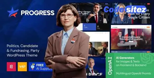 Progress - Politics, Candidate & Fundraising WordPress Theme