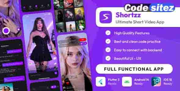 Shortzz : Tiktok Clone Nulled - Short Video, Live streaming App with Admin Panel Flutter/Laravel