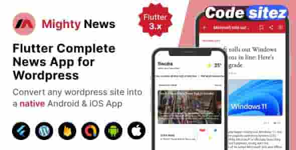Mighty News Nulled - Flutter News App with Wordpress backend