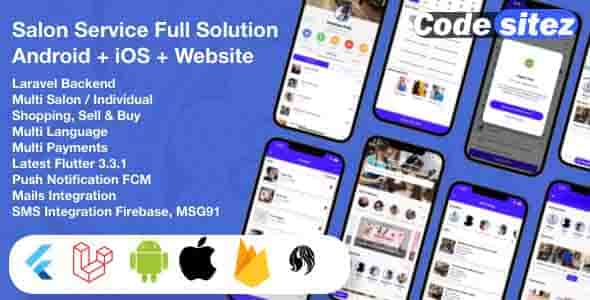 Multi Salon, Individual Appointments Booking System Full App Solution Flutter / Laravel / Angular