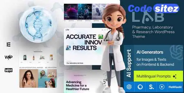 Lab - Pharmacy, Laboratory & Research WordPress Theme