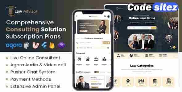 LawAdvisor Nulled - Tele-Advisory Platform & Virtual Legal Services with Flutter Apps, Web & Admin