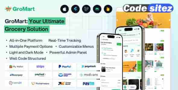GroMart Nulled | Grocery Store App | Grocery Delivery | Multivendor Grocery Flutter App