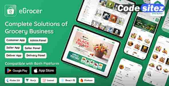 eGrocer - Nulled - Multi Vendor Store, eCommerce Flutter Full App | Admin Panel | Web Version