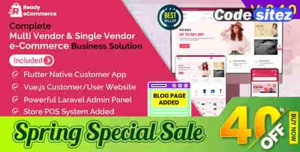 Ready eCommerce Nulled - Complete Multi Vendor eCommerce Mobile App, Customer Website with Store POS
