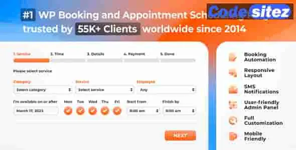 Bookly PRO – Appointment Booking and Scheduling Software System