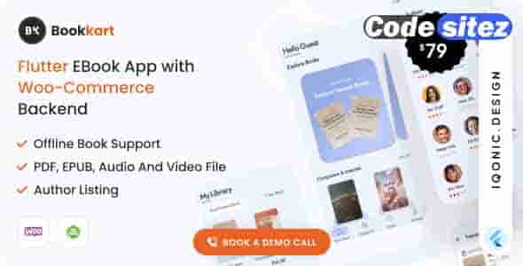 BookKart Nulled - Flutter 3.x eBook Reader App For WordPress with WooCommerce