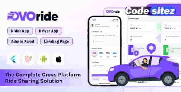 OvoRide Nulled - Complete Cross Platform Ride Sharing Solution
