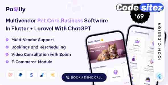 Pawlly Nulled - Multivendor Pet Care Business Software in Flutter + Laravel with ChatGPT